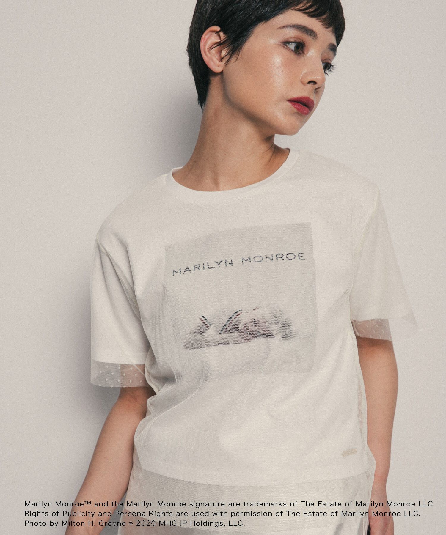 SENSE OF PLACE by URBAN RESEARCH「『別注』MARILYNMONROE&times;SENSE OF PLACE　チュールグラフィックTシャツ」|Tシャツ・カットソー|