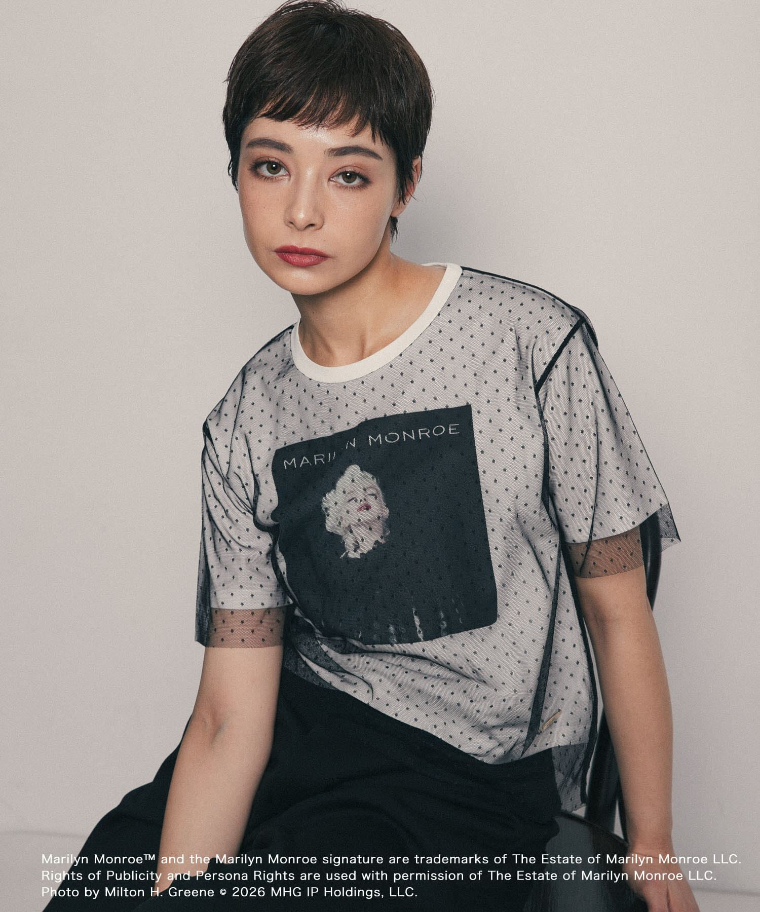 SENSE OF PLACE by URBAN RESEARCH「『別注』MARILYNMONROE&times;SENSE OF PLACE　チュールグラフィックTシャツ」|Tシャツ・カットソー|