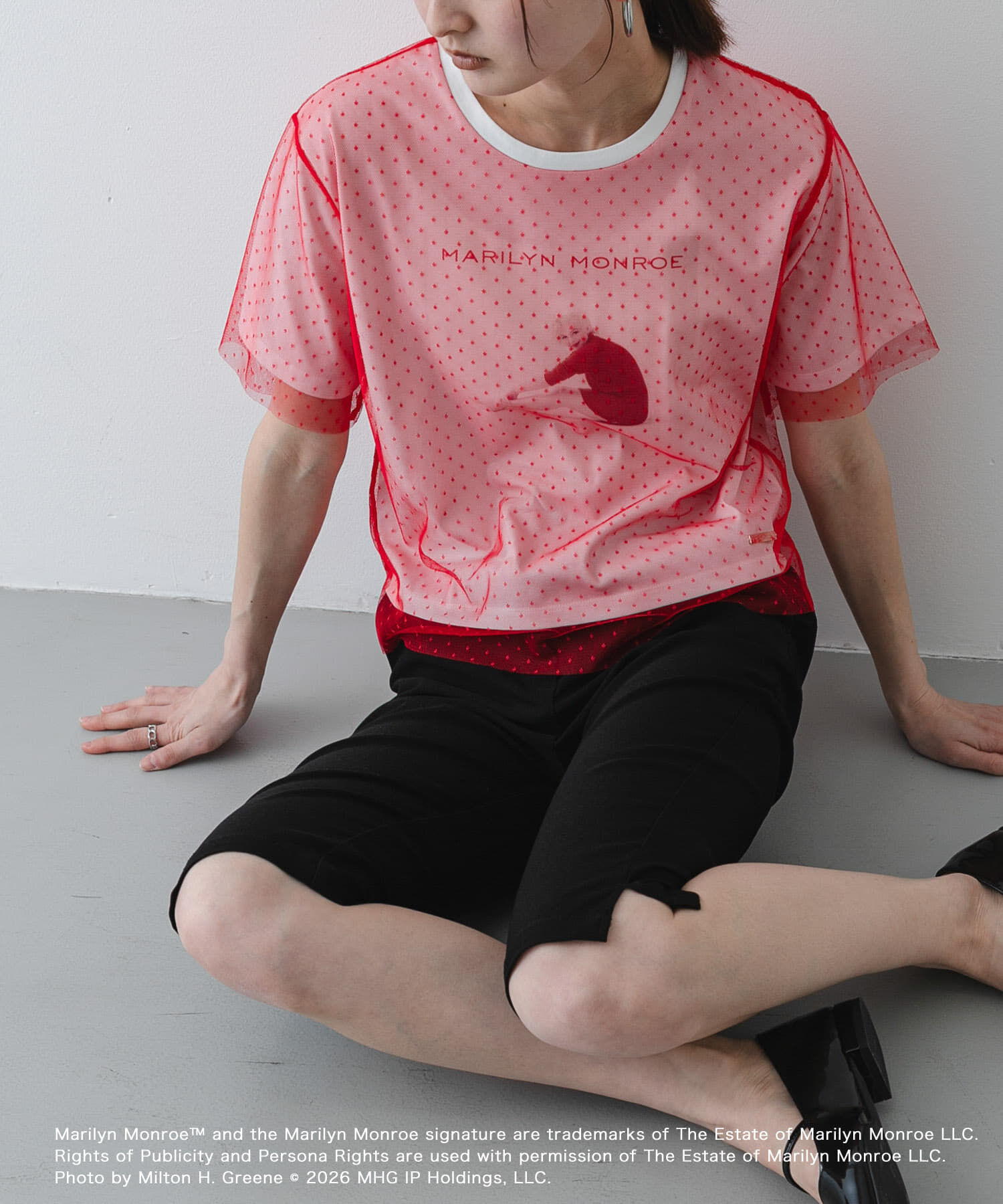 SENSE OF PLACE by URBAN RESEARCH「『別注』MARILYNMONROE&times;SENSE OF PLACE　チュールグラフィックTシャツ」|Tシャツ・カットソー|