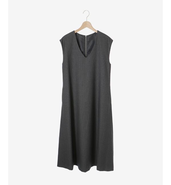 le.coeur blanc「ストライプノースリーブフレアワンピース」|ワンピース|