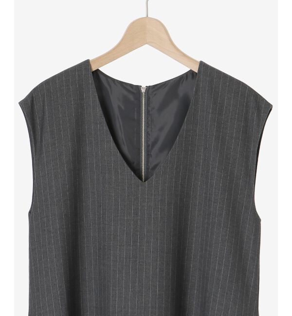 le.coeur blanc「ストライプノースリーブフレアワンピース」|ワンピース|