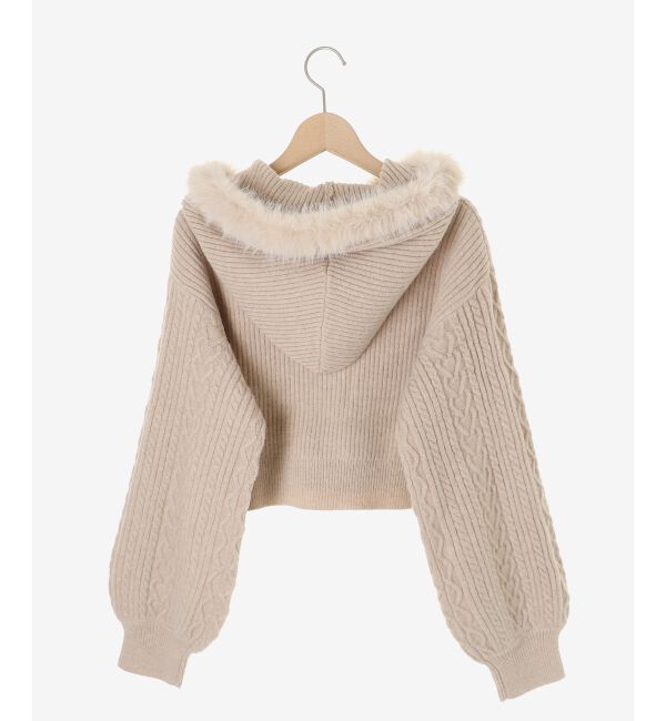  「キラキラフード付きニットパーカー」|パーカー|