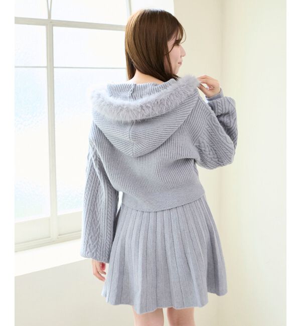  「キラキラフード付きニットパーカー」|パーカー|