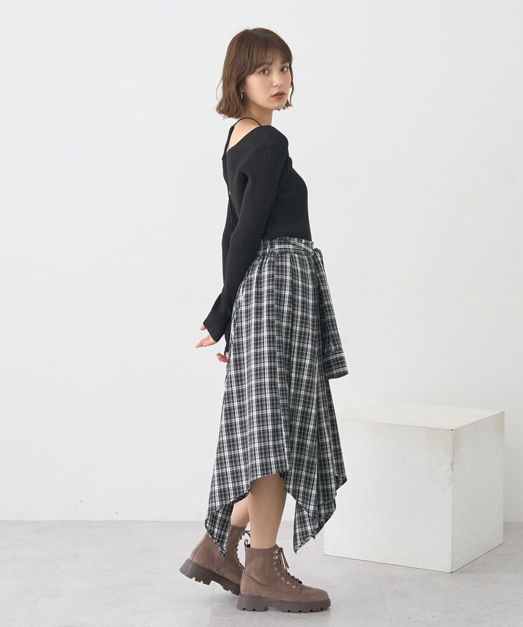 earth music&ecology「スクエアホルターネックリブプルオーバー」|ニット・セーター|