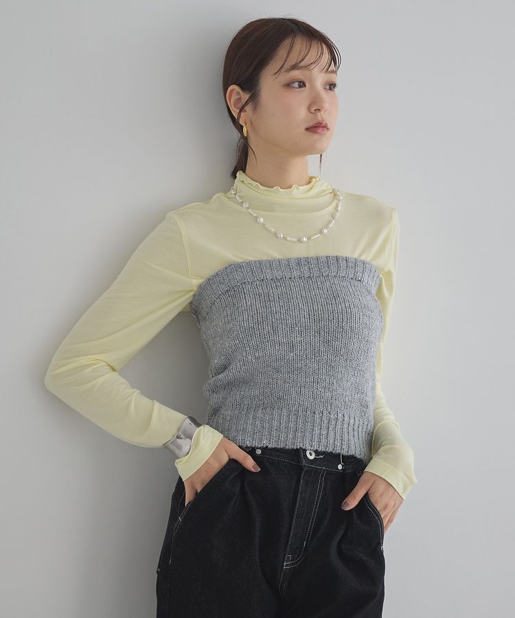 earth music&ecology「あったかフェミニンインナー(シアーハイネック)」|Tシャツ・カットソー|