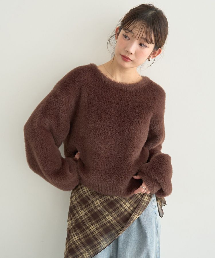 earth music&ecology「Wフェイスシャギープルオーバー」|ニット・セーター|