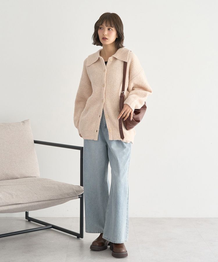 earth music&ecology「襟付きニットアウター」|カーディガン|