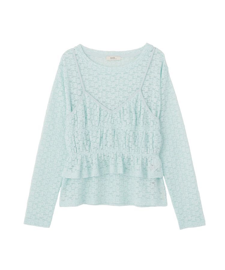 earth music&ecology「SET2点カットレースプルオーバー＋ビスチェ」|Tシャツ・カットソー|