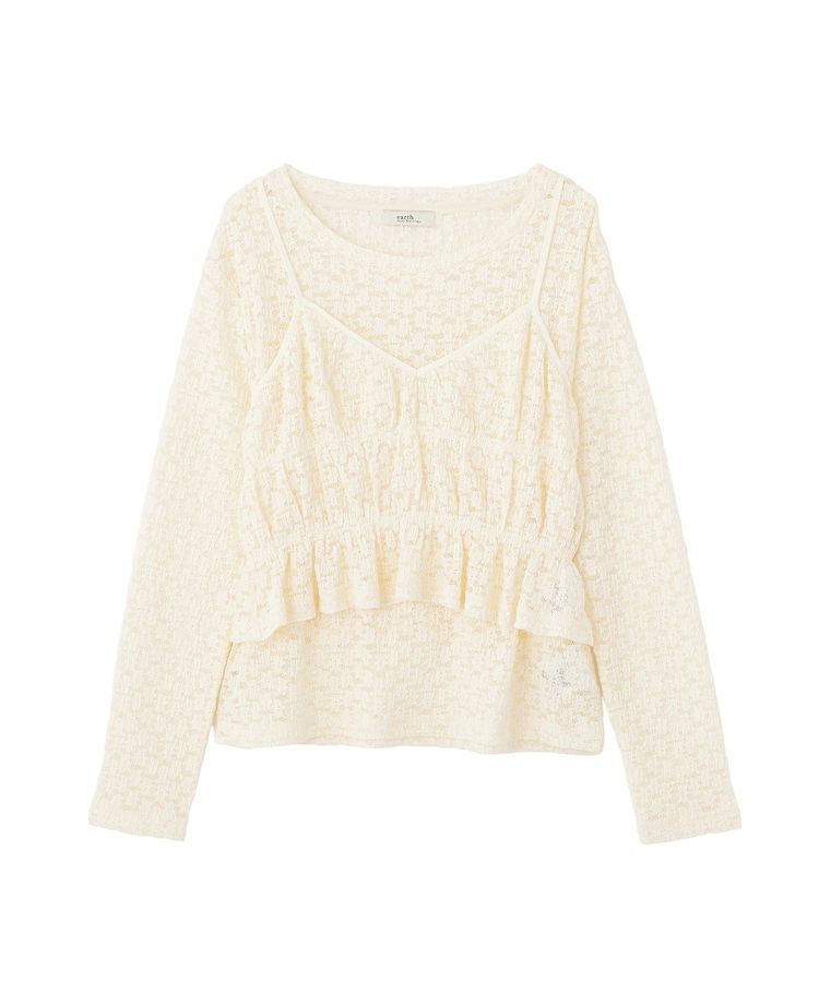 earth music&ecology「SET2点カットレースプルオーバー＋ビスチェ」|Tシャツ・カットソー|