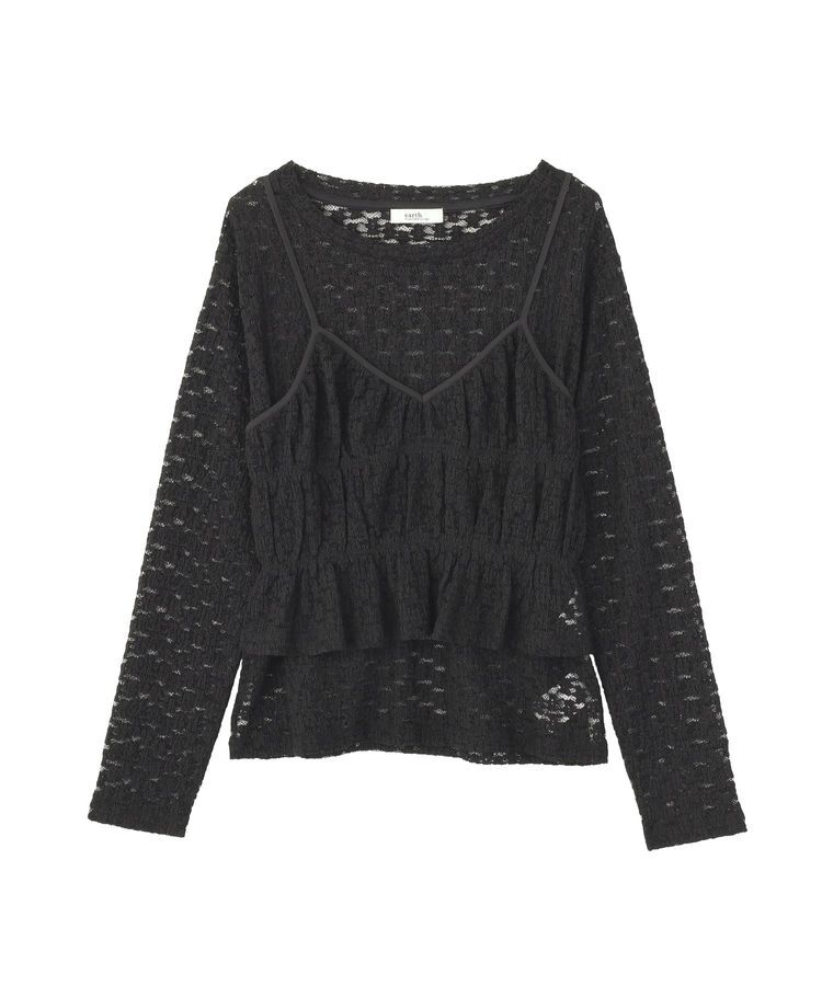 earth music&ecology「SET2点カットレースプルオーバー＋ビスチェ」|Tシャツ・カットソー|