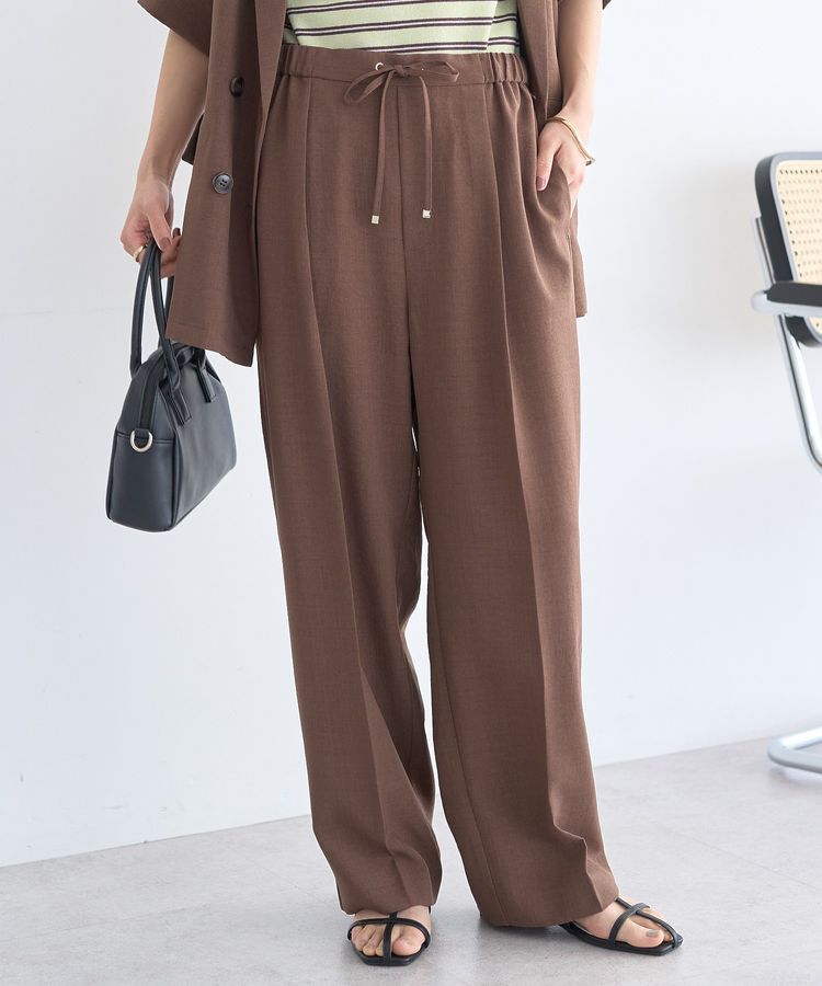 earth music&ecology「【セットアップ対応】リネンライクリラックスパンツ」|その他|Brown