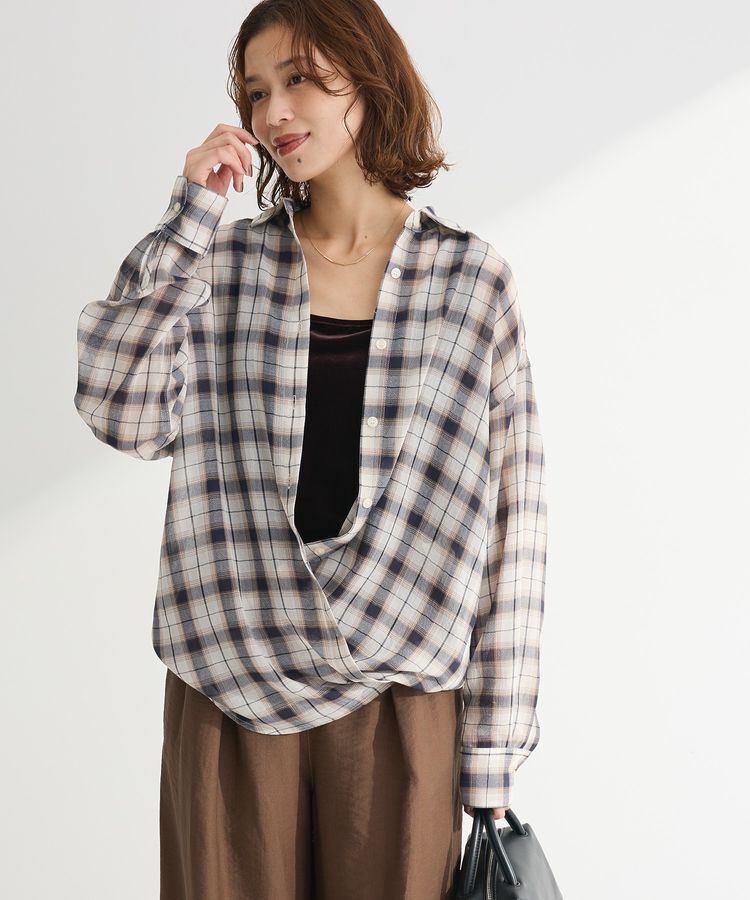 Green Parks「カシュクールシアーシャツ」|シャツ・ブラウス|