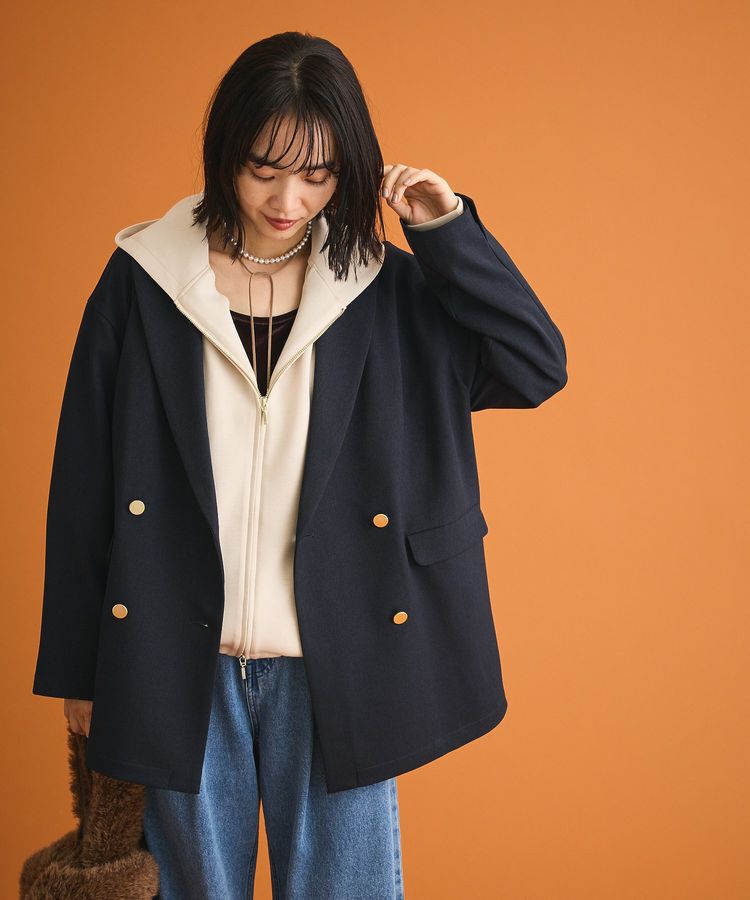 Green Parks「Wオーバージャケット」|テーラードジャケット|Navy