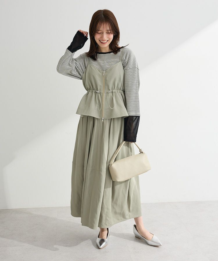 Green Parks「SET2点 キャミビスチェ＋スカート」|ワンピース|Khaki