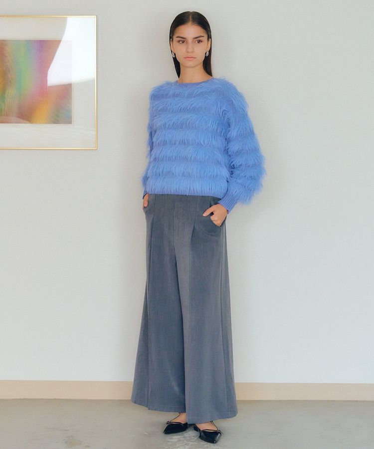 YECCA VECCA「フェザーボーダーニット」|ニット・セーター|