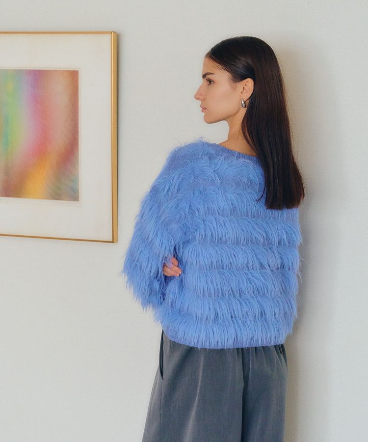 YECCA VECCA「フェザーボーダーニット」|ニット・セーター|