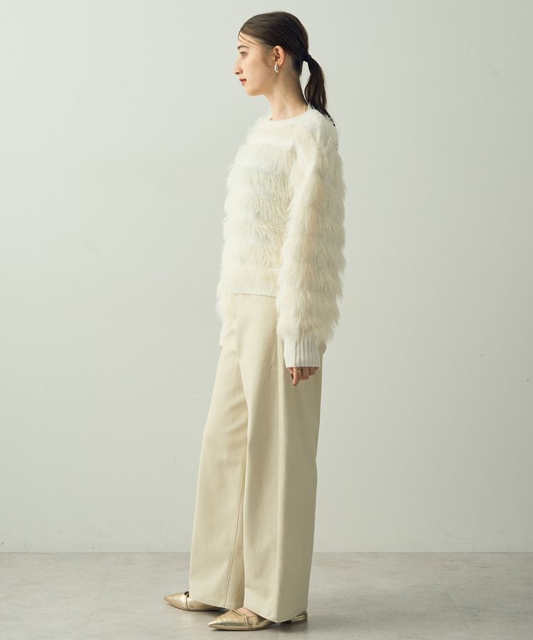 YECCA VECCA「フェザーボーダーニット」|ニット・セーター|