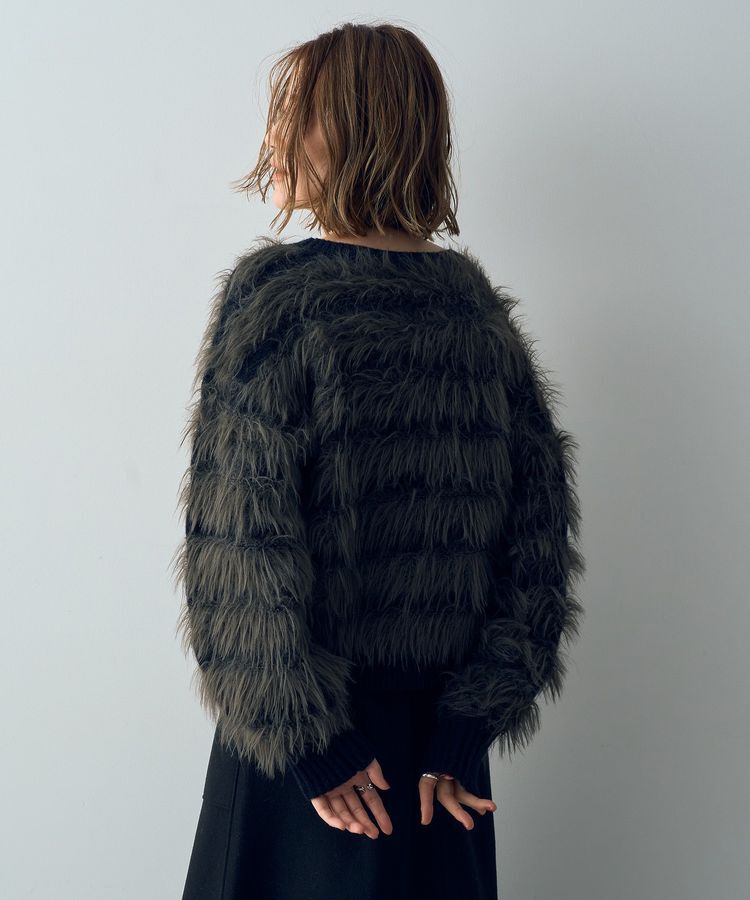 YECCA VECCA「フェザーボーダーニット」|ニット・セーター|