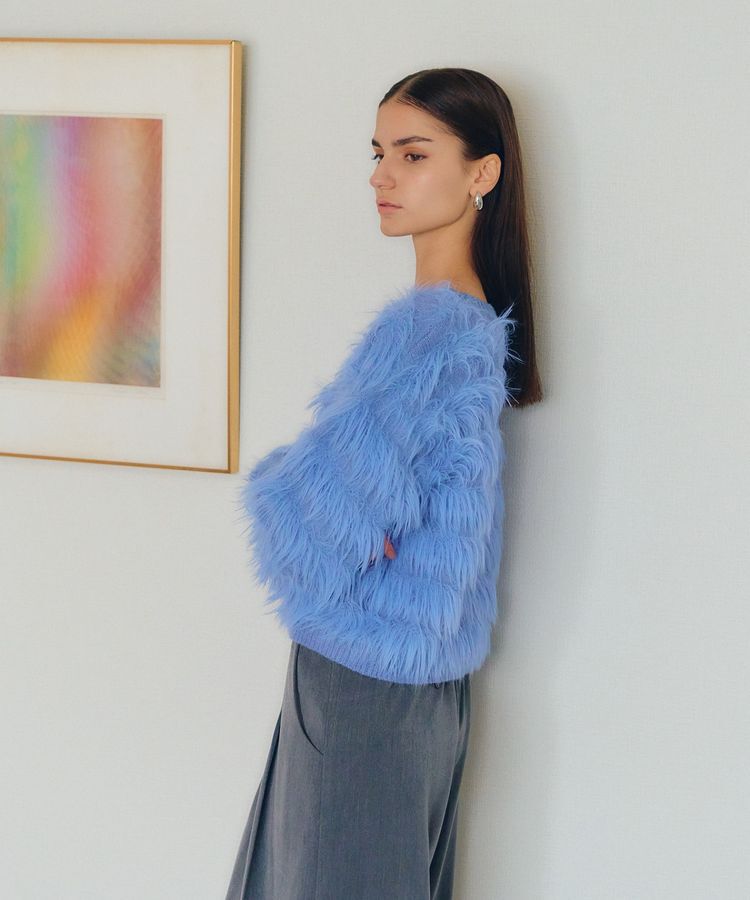 YECCA VECCA「フェザーボーダーニット」|ニット・セーター|