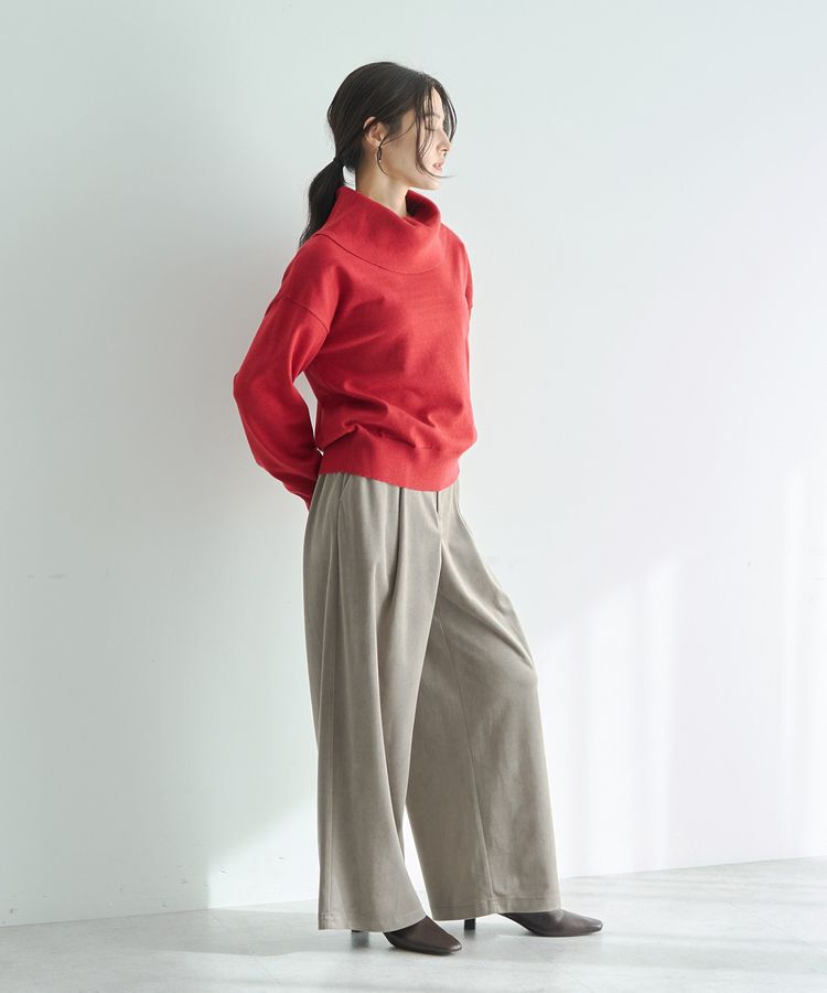 YECCA VECCA「ベルテッドカルゼ起毛ワイドパンツ」|その他|