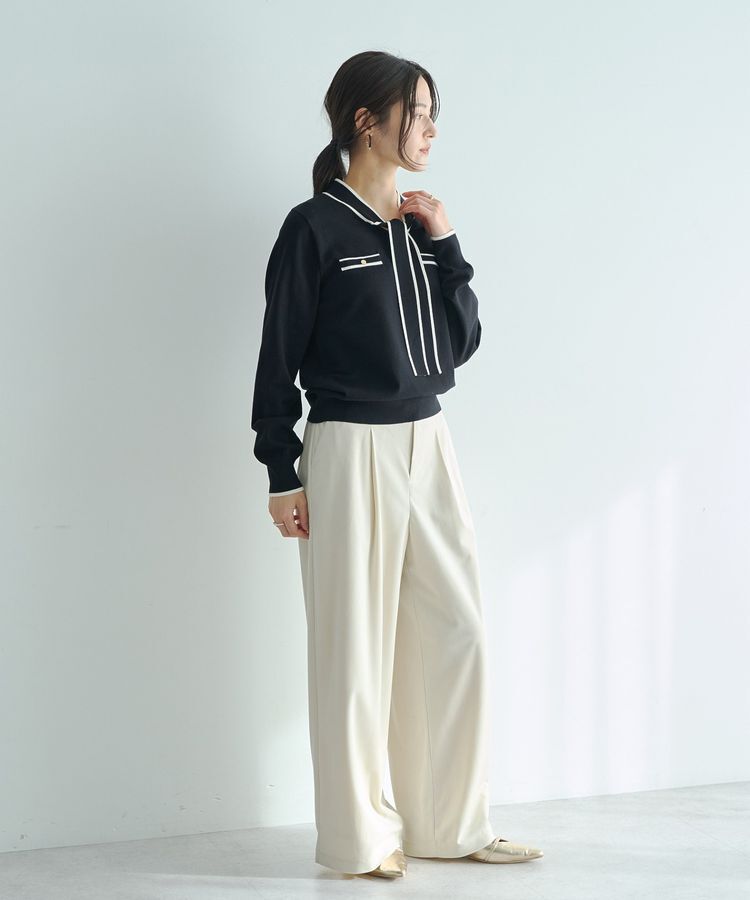 YECCA VECCA「ベルテッドカルゼ起毛ワイドパンツ」|その他|