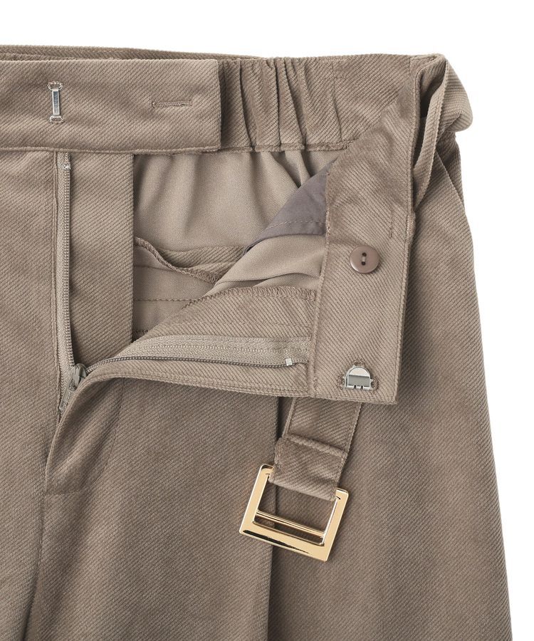 YECCA VECCA「ベルテッドカルゼ起毛ワイドパンツ」|その他|