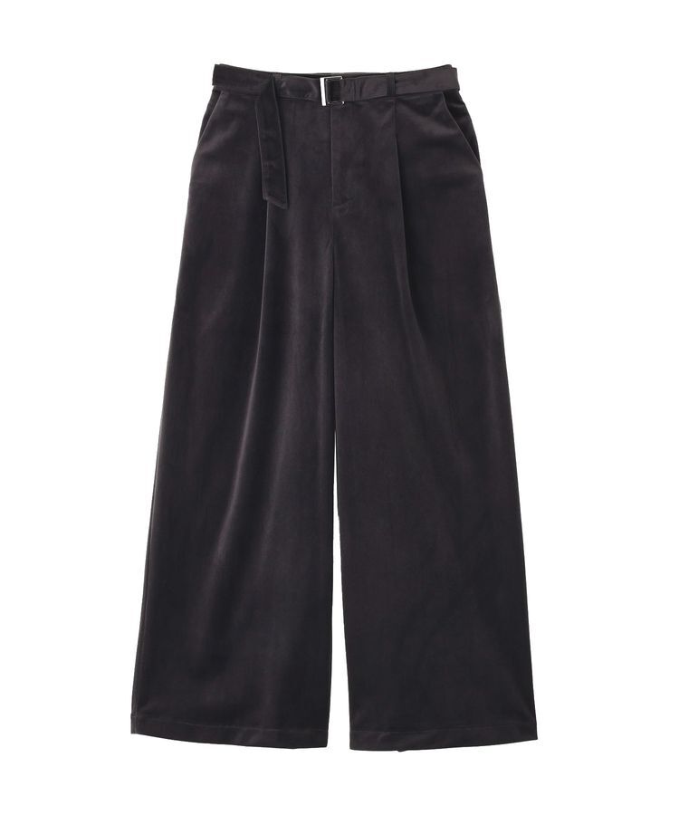 YECCA VECCA「ベルテッドカルゼ起毛ワイドパンツ」|その他|