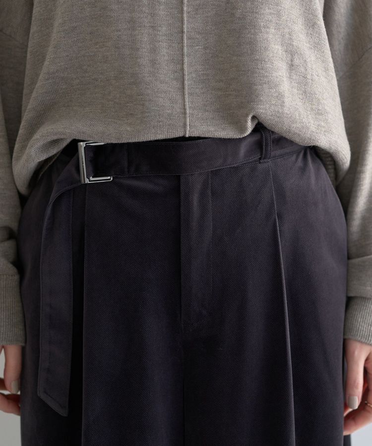 YECCA VECCA「ベルテッドカルゼ起毛ワイドパンツ」|その他|