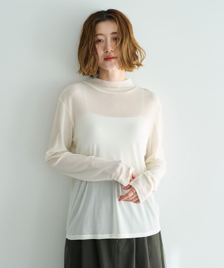YECCA VECCA「ハイネックシアートップス」|Tシャツ・カットソー|Off White