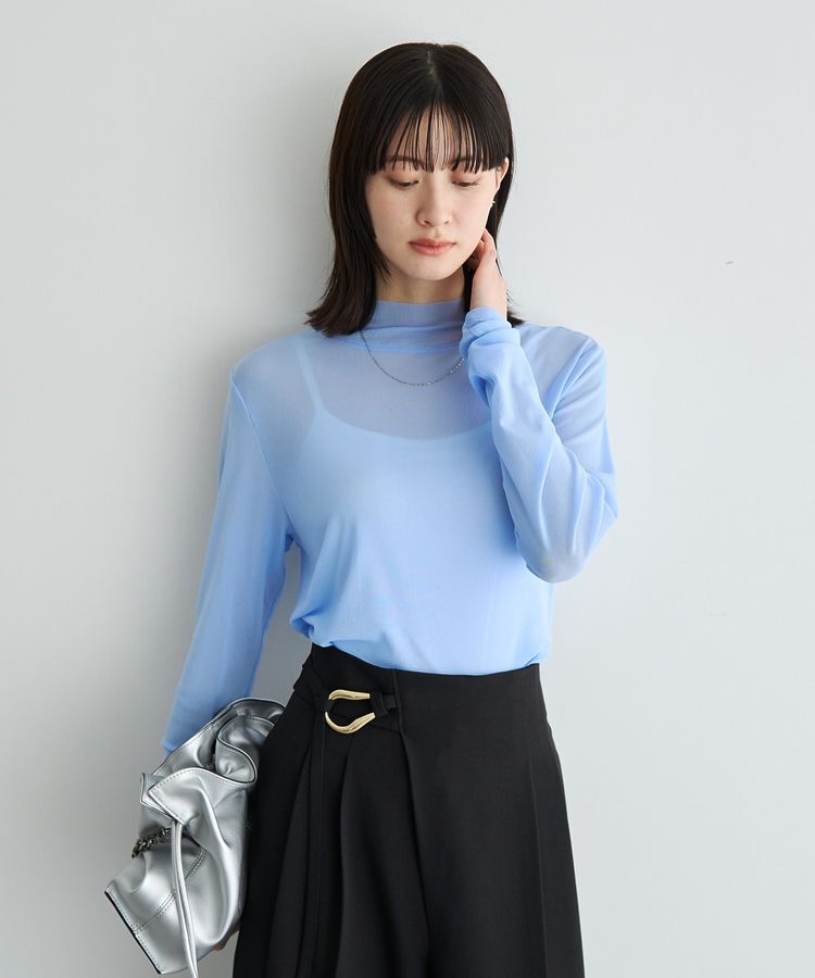 YECCA VECCA「ハイネックシアートップス」|Tシャツ・カットソー|Blue