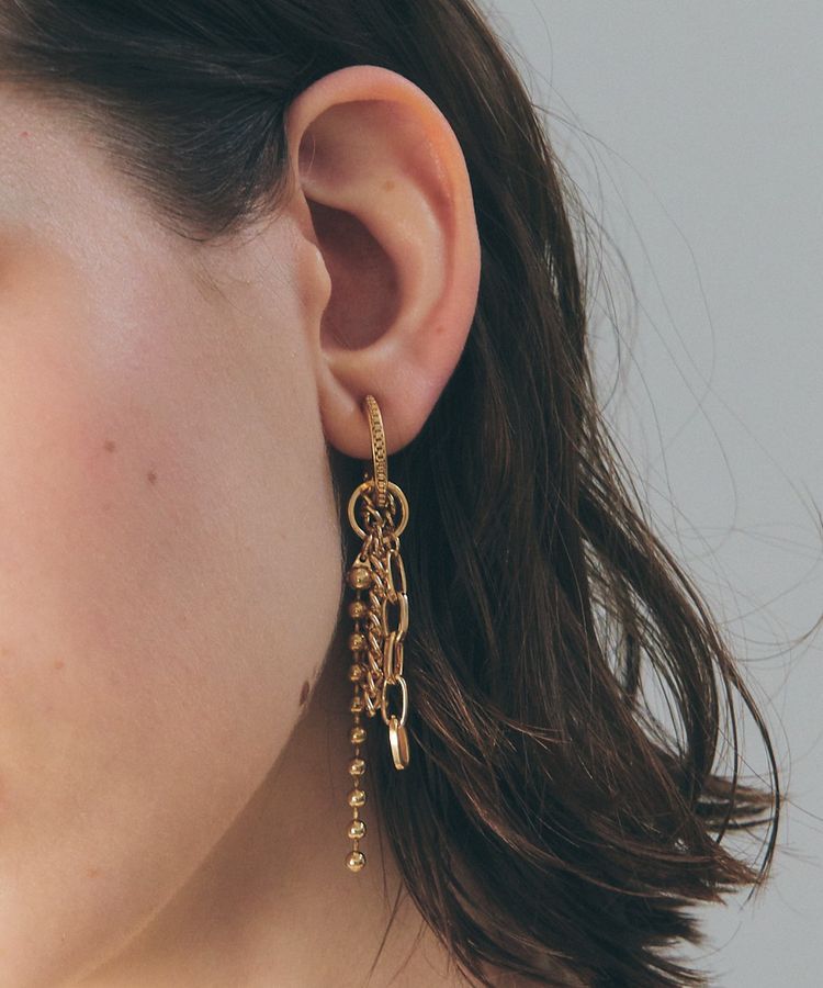 YECCA VECCA「チェーンフリンジイヤリング」|イヤリング|