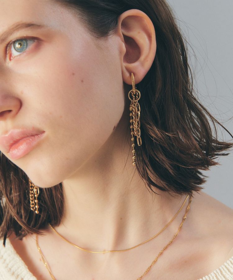 YECCA VECCA「チェーンフリンジイヤリング」|イヤリング|Gold