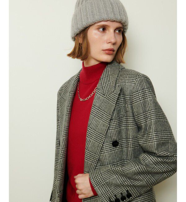 allureville「グレンチェックロングチェスターコート」|チェスターコート|