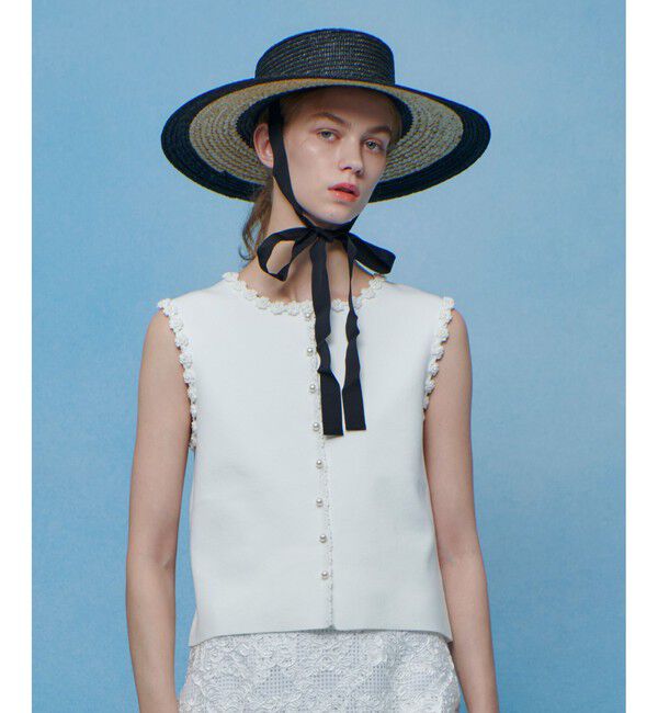 LOULOU WILLOUGHBY「【LOULOU WILLOUGHBY】クロッシェフラワートリミングプルオーバー」|ニット・セーター|