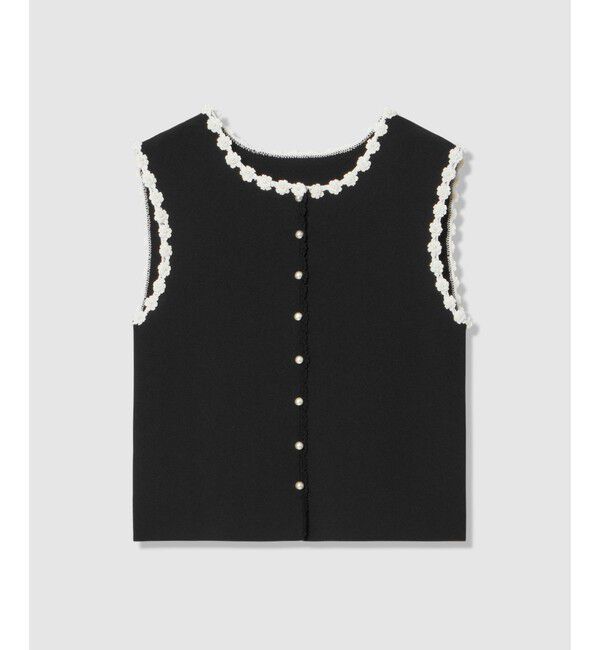 LOULOU WILLOUGHBY「【LOULOU WILLOUGHBY】クロッシェフラワートリミングプルオーバー」|ニット・セーター|