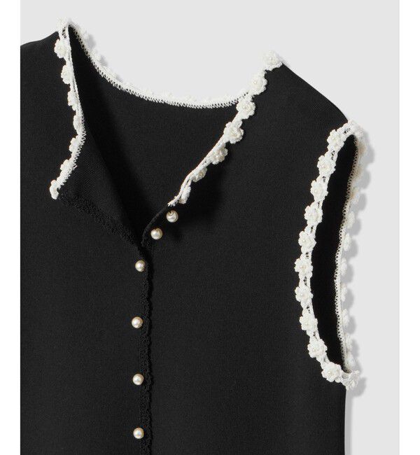 LOULOU WILLOUGHBY「【LOULOU WILLOUGHBY】クロッシェフラワートリミングプルオーバー」|ニット・セーター|