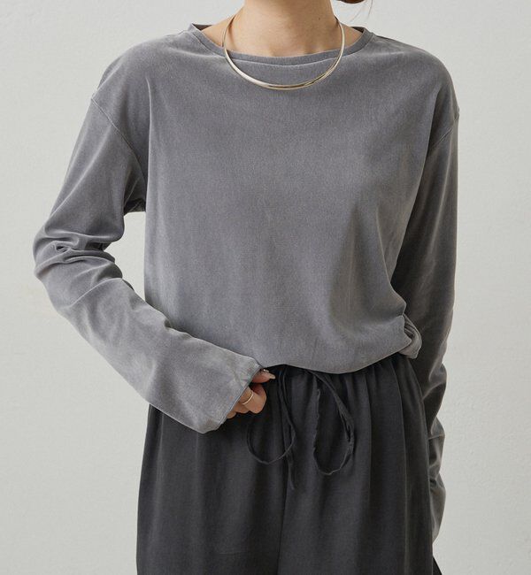  「【リバイバル】ナイロンチュールベロアクルーネックカットソー」|プルオーバー|