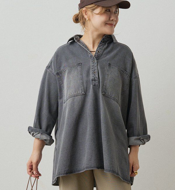  「【＠noricorico102企画】ヴィンテージライクデニムチュニックシャツ」|シャツ・ブラウス|