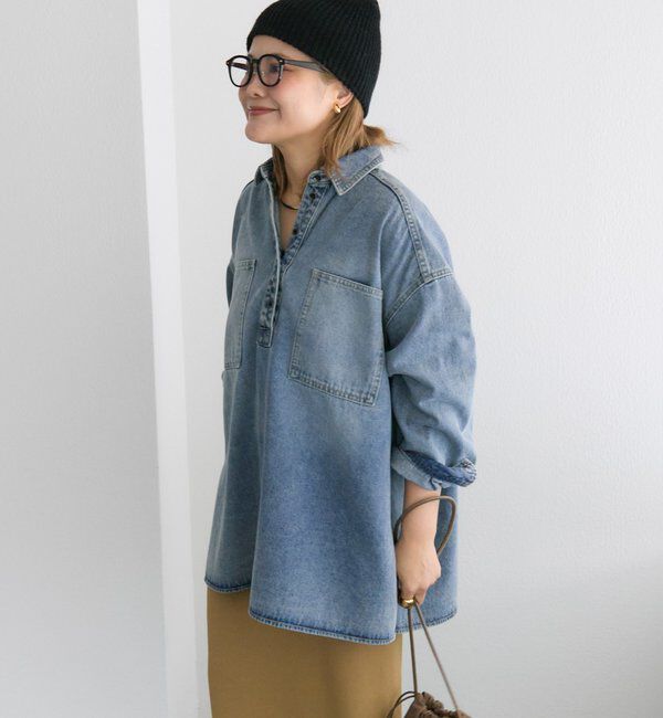  「【＠noricorico102企画】ヴィンテージライクデニムチュニックシャツ」|シャツ・ブラウス|
