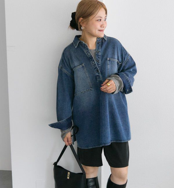  「【＠noricorico102企画】ヴィンテージライクデニムチュニックシャツ」|シャツ・ブラウス|