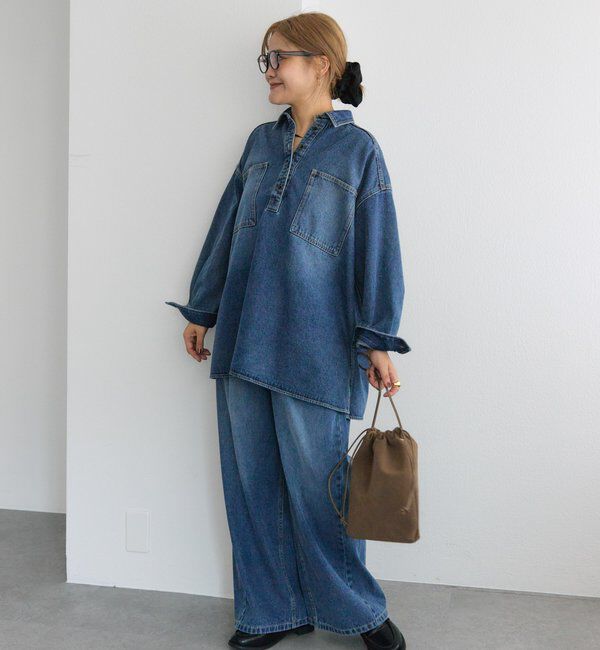  「【＠noricorico102企画】ヴィンテージライクデニムチュニックシャツ」|シャツ・ブラウス|