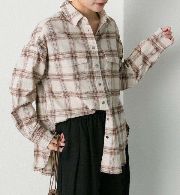 「ダブルポケット起毛チェックシャツ」|シャツ・ブラウス|