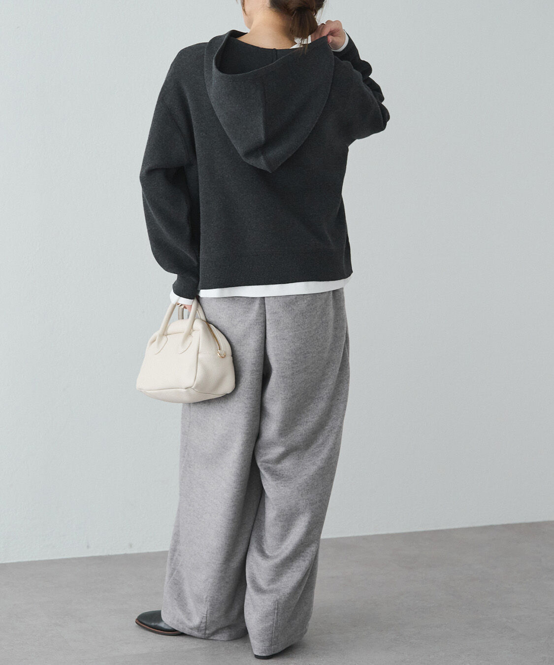  「スウェットライクダブルジャガードニットパーカー」|パーカー|