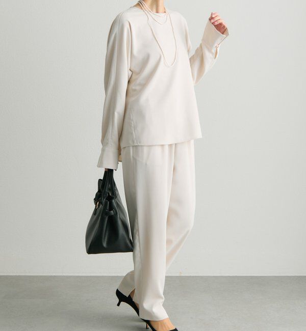  「【Du noir】ストレッチジョーゼットインスリットパンツ」|その他|