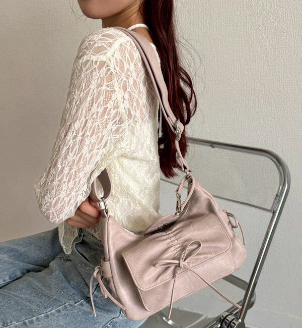  「【ペットボトルが入る！】ミラー付きドロストバック」|ショルダー・メッセンジャー|