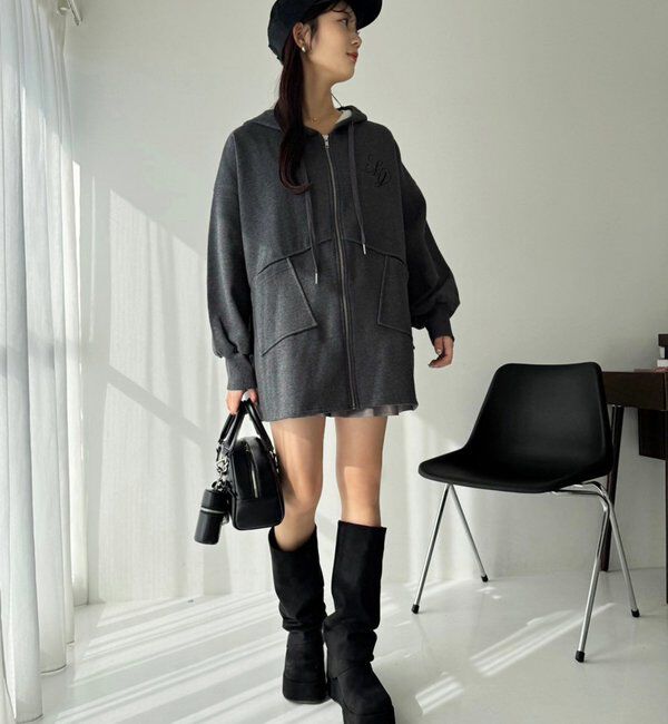  「【WEB限定】ビッグシルエットジップパーカー／裏毛」|プルオーバー|