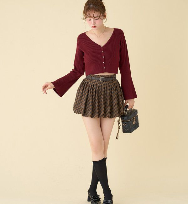  「ベル袖リブカーデ」|ニット・セーター|