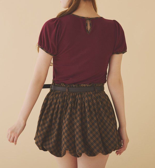  「ベルト付きプリーツバルーンミニスカート」|スカート|