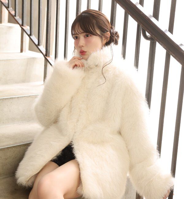  「ミドルフェイクファージャケット」|ダウンベスト・ベスト|