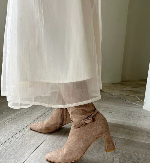  「【リボン取り外し可能】ポインテッドストレッチブーツ」|その他|